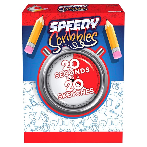 Speedy Scribbles - The 20 Seconds for 20 Sketches Drawing Game for 4-8 Players by Pressman