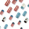 4th of July Press on Nails Medium Square Flag Fake