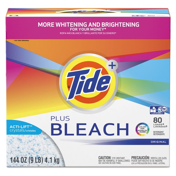 Tide Laundry Detergent with Bleach, Original Scent, Powder, 144oz Box (PGC84998)