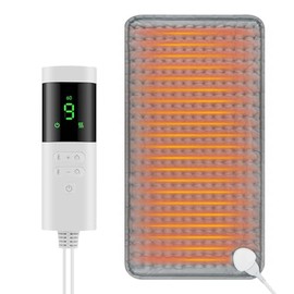 NOVAKA Almohadilla Térmica, Cobijas Eléctricas para Alivio de Dolores de Espalda, 60cm * 30cm, Almohadilla Eléctrica Con Ajustes De Temperatura De 9 Nivel, Cuarta Niveles de Cronómetro, Apagado Automático, Plegable y Lavable a Máquina