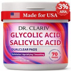 Discos Exfoliantes Faciales Con Ácido Glicólico Con Ácido Salicílico, Niacinamida(B3), Alfa Arbutina, Vitaminas B5 Y B8. Disco Tónico Para Limpiar... 