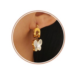 JINHUI 18K Gold Plated Hoop Earrings for Women 925 Sterling Silver Post Cubic Zirconia Earrings Elegant Inside set CZ Stone Hoop Earrings Women's Jewelry