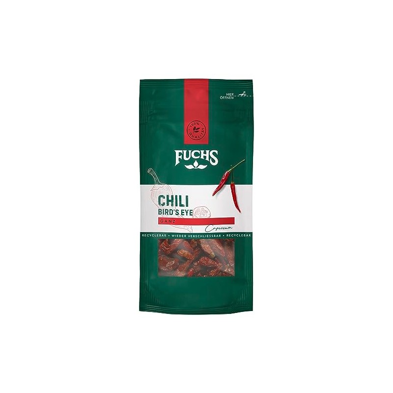 Fuchs Spices - Chili Bird's Eye in a resealable recyclable