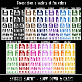 Save Icon Floppy Disk Temporary Tattoo Water Resistant Fake Body Art Set Collection - Light Pink (One Sheet)