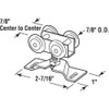Prime-Line N 7449 Door Roller Assembly, 7/8 In, Convex, Plastic