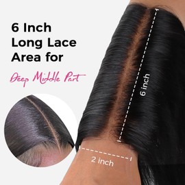 14 inch Brazilian 2x6 Human Hair Lace Closure Body Wave Middle Part Hair Closure With Baby Hair for Women