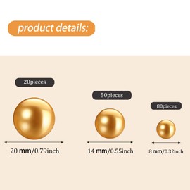 Pack of 150 Mother of Pearl Beads, Bead Decoration, Jewellery Crafts, Suitable for Clothing, Crafts, Hair Accessories, Wall Hangings, Handbags, Shoes, Hats, Weddings, Party Decorations (Colour Gold)