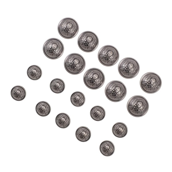 VILLFUL 20pcs Skull Button Buttons Skull Metal Suits Buttons Halloween