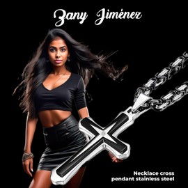 Black Gold 𝐂𝐫𝐨𝐬𝐬 𝐍𝐞𝐜𝐤𝐥𝐚𝐜𝐞 for Men Steel 𝐁𝐲𝐳𝐚𝐧𝐭𝐢𝐧𝐞 Chain With Cross Pendant Necklace 𝐌𝐞𝐧𝐬 𝐆𝐢𝐟𝐭 22-30Inch plata toreto cruz Cross Necklace - Steel Cross for Women & Men Long Chain - Mens Necklaces with