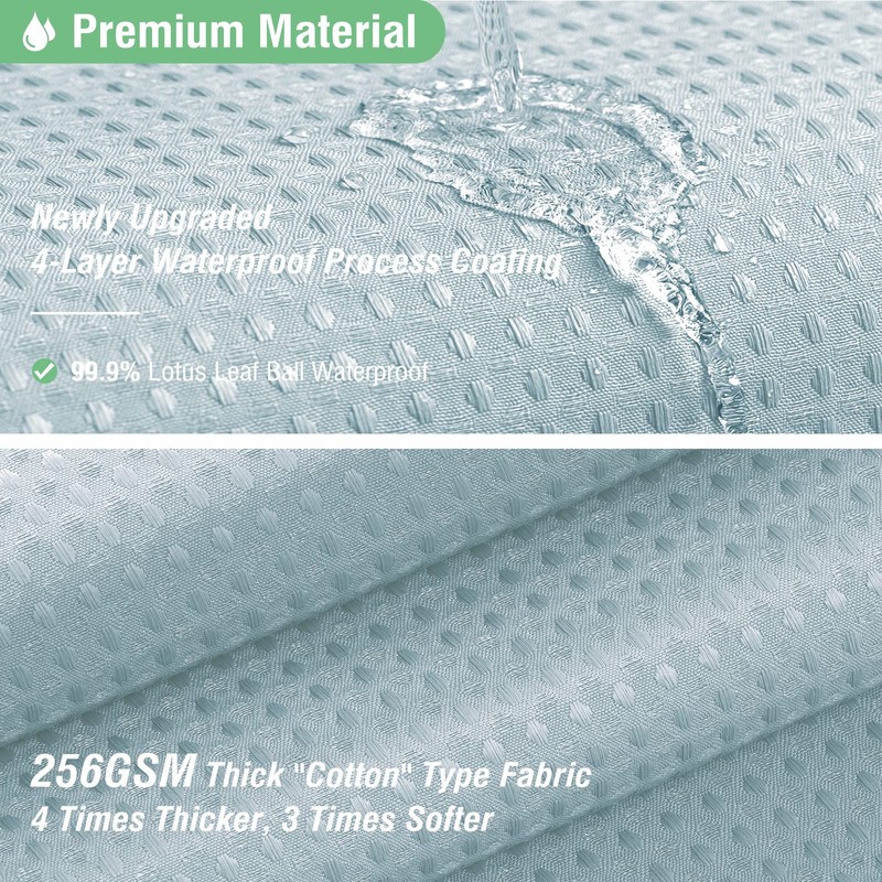 Dynamene Extra Long Shower Curtain - 96 Inch Long Waffle
