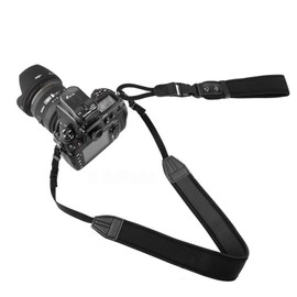 DSLR Camera Neck Strap, Soft Neoprene Shoulder Belt with Quick Release Wrist/Hand Grip Adjustable Carrying Lanyard for Canon EOS 5D 6D M50 Mark II, Rebel, for Nikon D7500 DX-Format Digital SLR, Black
