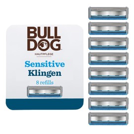 BULLDOG - Wet Shaving for Men | Sensitive Razor Blades | 8 Replacement Blades | 5-fold Blade