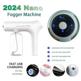 Atomizer Sprayer Electrostatic ULV Atomizer Sprayer Nano Sprayer with Blue Light Wireless Nano Sprayer Gun Fogger Machine for Indoor and Outdoor