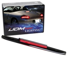 iJDMTOY Black-Out Smoked Lens 24-SMD Super Red LED Trunk Lid Third Brake Light Bar Assembly Compatible with 1997-2004 Boxster 986 Coupe/Convertible