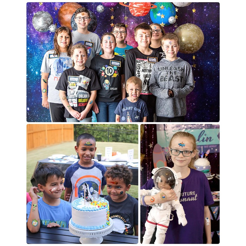 176 Pieces Planets Temporary Tattoos Stickers,20 Sheets Educational Planets Themed