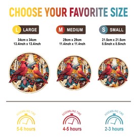 Wooden Puzzles for Adults - Challenging Autumn Cardinal Adult Puzzle, Unique Animal Shaped Wooden Jigsaw Puzzles for Adults, Creative Gifts Family Games 13.4 * 13.4in 290pcs
