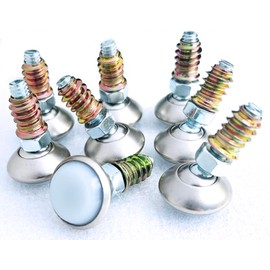 Furniture Levelers Swivel Feet,Angle Height Adjustable，Adjustable Nylon-Bottomed Pads for Table, Chair, and Furniture Legs-Pack of 8 ，1/4-20 Nut Inserts Kits(1/4" Nylon)