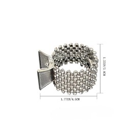 3PCS Hair Claw Clips,1.77 Inch Small Rhinestone Shark Hair Clips for High Ponytail Buckle Holder, Nonslip Hair Accessories for Women Girls Thick Long Hair