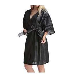 Unlimited Disposable Kimono Robes 10-Pack, 39 Inch, White & Black, Fabric, One Size Fits Spa & Salon for Massage, Beauty (US, Alpha, One Size, Regular, Regular, BLACK)