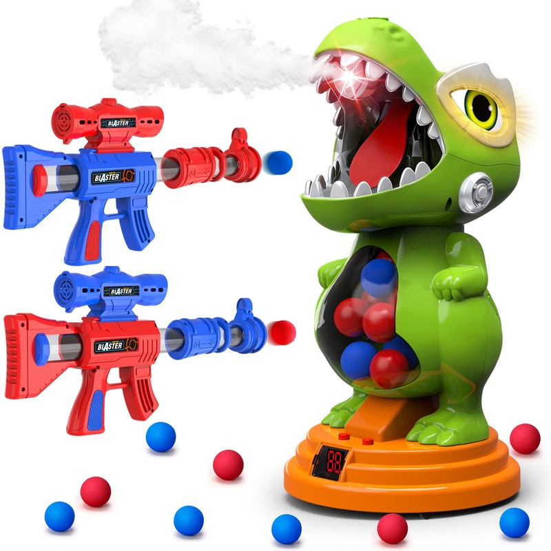 Dinosaur Shooting Toys with Moving Electronic Scoring Target, Kids Ages