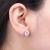 JewelryPalace Round Cut Cubic Zirconia Solitaire Stud Earrings Silver 925
