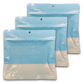 Make.iN Cleansing, Pure Cotton, 50 Pieces, Large Capacity, CICA Human Stem, Collagen, Moisturizing, Moisturizing (3)