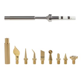 Imdinnogo 3D Printer Accessories Heat Set Insert Tool TS100 936 Soldering Iron Adapter: 8Pcs Finished Brass Trimming Head with Connector Threaded Mating Design for 3D Printing Filament Plastic Print