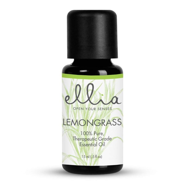 Ellia Lemongrass Diffuser Essential Oil, 15 mL Bottle, Clear, 5 Fl Oz