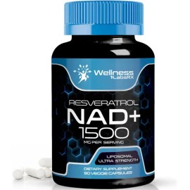 Suplemento Resveratrol NAD+ 1500 mg 90 Comprimidos Wellness Labsrx