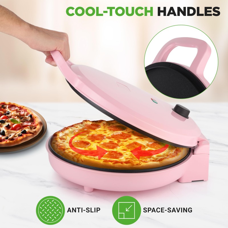 NutriChef Countertop Pizza Maker | 1500W Non-Stick Electric Pizza Cooker