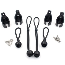 Blinds & Shades Bungee Tie Down Conversion Kit of Exterior Sun Shades Roller up Blinds,Indoor/Outdoor (2, Black)