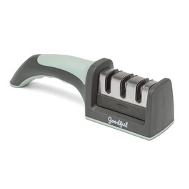 Goodful 3-Stage Knife Sharpener, Helps Repair, Restore and Polish Non-Serrated Blades Quickly, Safely & Easily, Sage