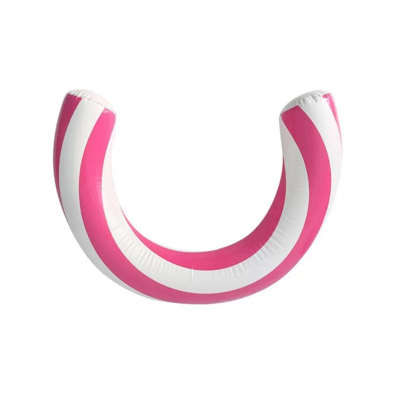 U-Shaped Inflatable Pool Float for Summer Fun – Striped PVC