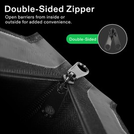 VIVOSUN 4-Pack Self Adhesive Zipper Door for Debris Barriers, 3In. x 7Ft. Peel & Stick, Heavy-Duty & Double-Sided Zipper for Tarp, Greenhouse, Indoor Outdoor Tent, Black