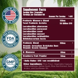 Women's Probiotic 50 Billion CFU - Feminine Urinary & Gut Health, Vaginal Health