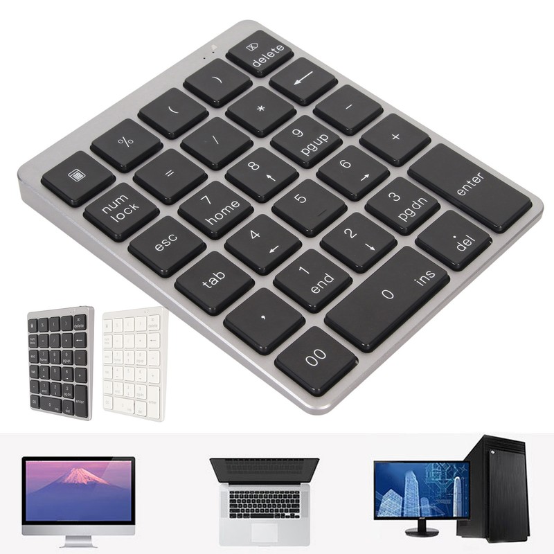 Numeric Keyboard Mini USB Rechargeable Wired 28 Keys Thin Portable