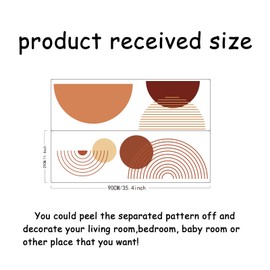 SUPERDANT Wall Decoration in Boho Style with Geometric Linear Circle Wall Sticker for Peel and Stick DIY Art PVC Wall Sticker Decorations for Sticking to the Wall for Home