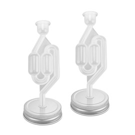 FINELYCR Fermentation Tube, Set of 2 Fermentation Bits, with 7 cm Preserving Jar Lid, Fermentation Tube with Rubber Stopper, for Making Sauerkraut and Fermented Kimchi