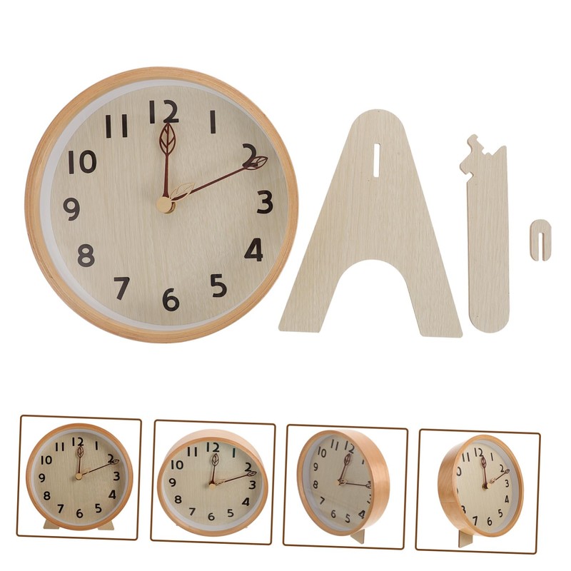 Ipetboom 1Set Decorative Desktop Clock Simple Style Silent Clock Elegant