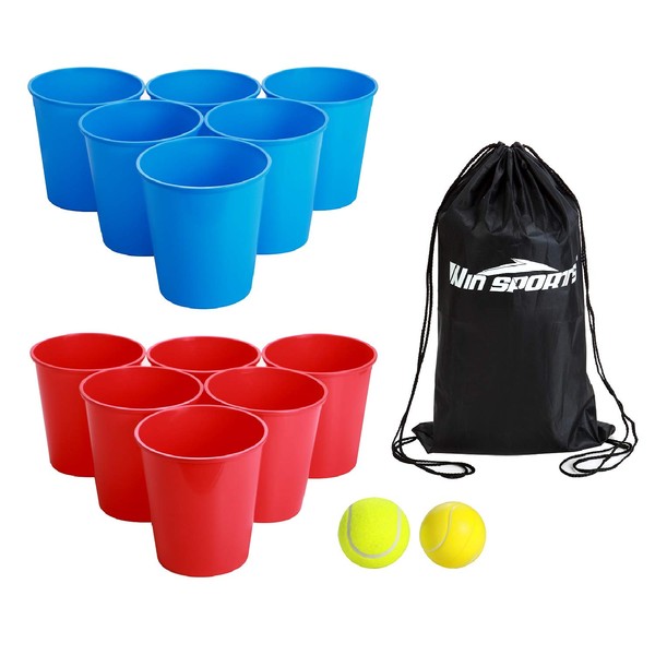 WIn SPORTS Giant Yard Pong Bucket Game,Throwing Bucket Toss Set for Beach,Pool,Family,Yard,BBQ,Lawn,Indoor,Outdoor Game - Ideal Gift Toy for Boys,Girls,Family,Kids