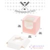 qiqee Pink Cupcake Boxes Individual Cupcake Container 25pcs 3.5" x
