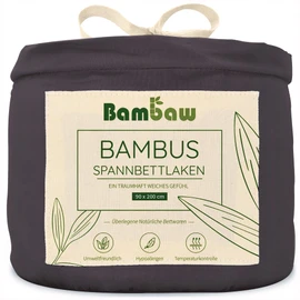 Bambaw - Anthracite Fitted Sheet 90 x 200 cm - 100% Bamboo - Hypoallergenic - Soft and Breathable Fitted Sheets 90 x 200 cm - for Summer and Winter - Fitted Sheet Allergy Sufferers - Anthracite