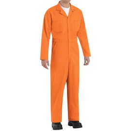 Red Kap Men's Twill Action Back Coverall, Orange, 42