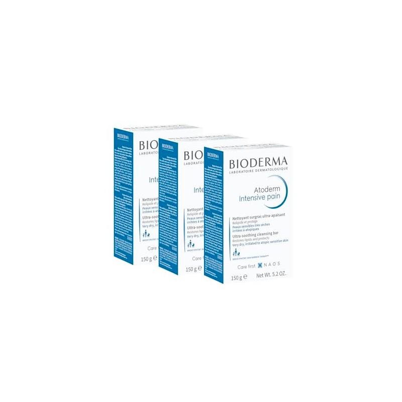 BIODERMA, Atoderm TriPack Intensive Barra de Limpieza Antibacterial Diaria, Skincare