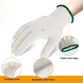 GSAFEME 12 Pairs Cotton Glove Liners for BBQ, Cooking, Grilling, Food Handling - Safety Work Gloves Hand Saver, X-Large