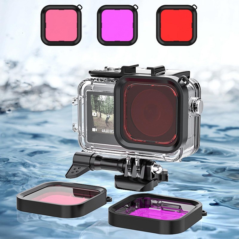 Waterproof Case for DJI Osmo Action 4 Action 3, 60M/196FT