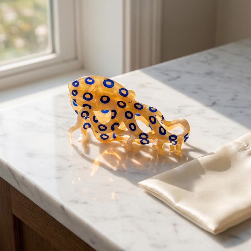 Hair Clips Novelty Cute Blue Ringed Octopus