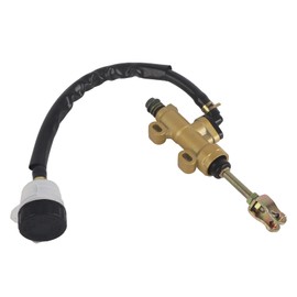 Anauto Universal Rear Foot Brake Master Cylinder Pump with Reservoir Aluminium for Motorcycle Dirt Bike ATV Gold&Black