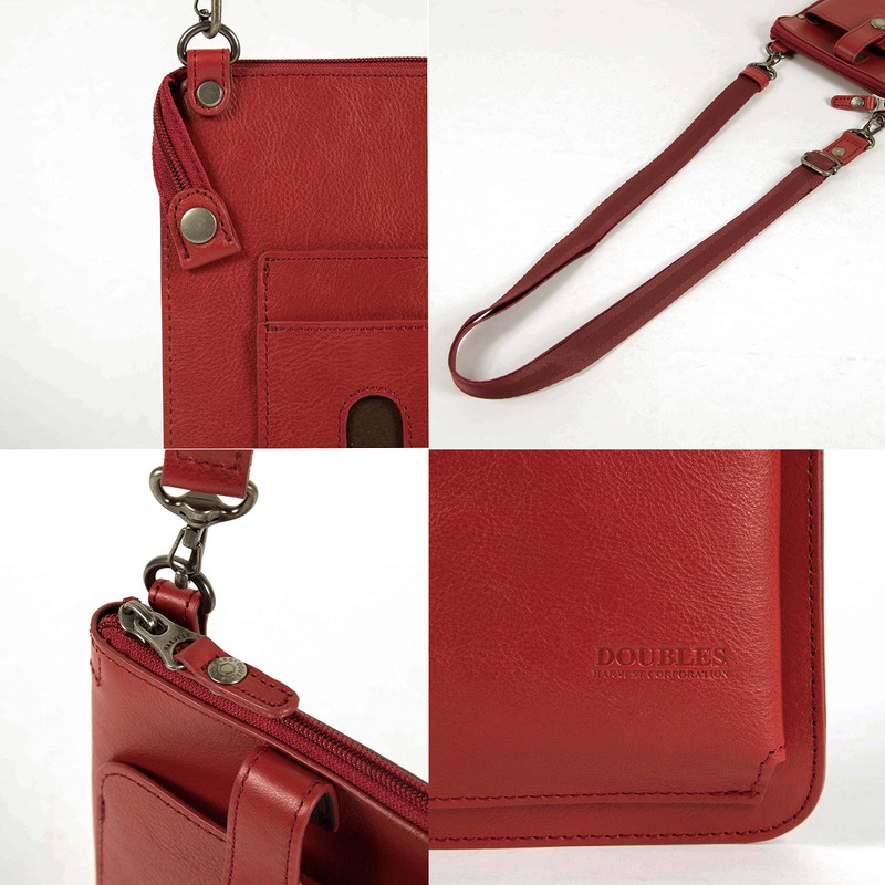 Doubles JYS-7356 Shoulder Bag, Pouch, Men's, Women's, Genuine Leather, Small,