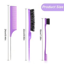 Ensemble de 6 brosses à poils brosse de coiffage et peigne à cue robust peigne à double face peigne professionnel de démêlage adapté à la coiffure aux dames aux messieurs aux enfants